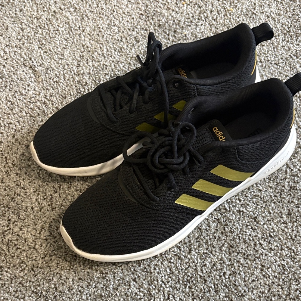 Adidas Men's Black and Gold Athletic Shoes